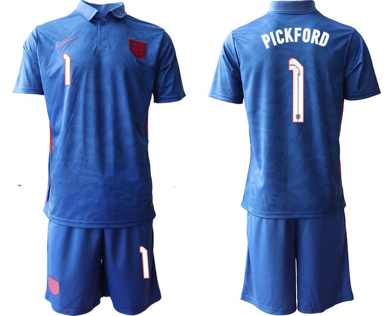 Men 2020-2021 European Cup England away blue #1 Nike Soccer Jersey->england jersey->Soccer Country Jersey